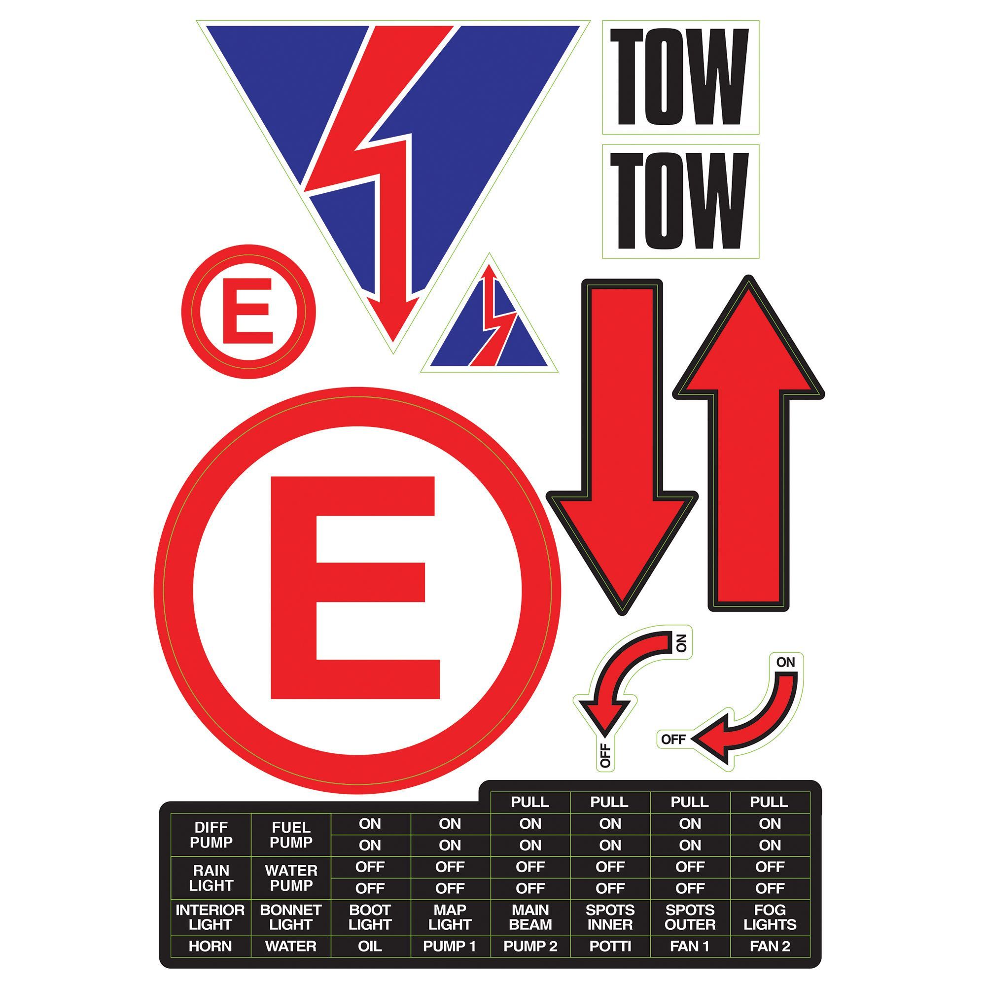 Fiesta Junior safety decal sheet